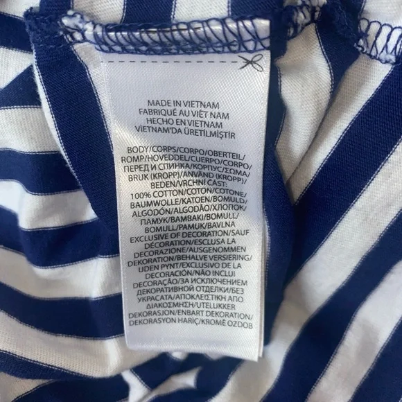 Polo Ralph Lauren Custom Slim Fit Stripe Top in Navy and White L - Picture 11 of 12